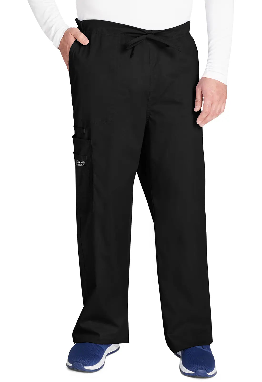 Cherokee Unisex 5-Pocket Drawstring Cargo Pant - Black