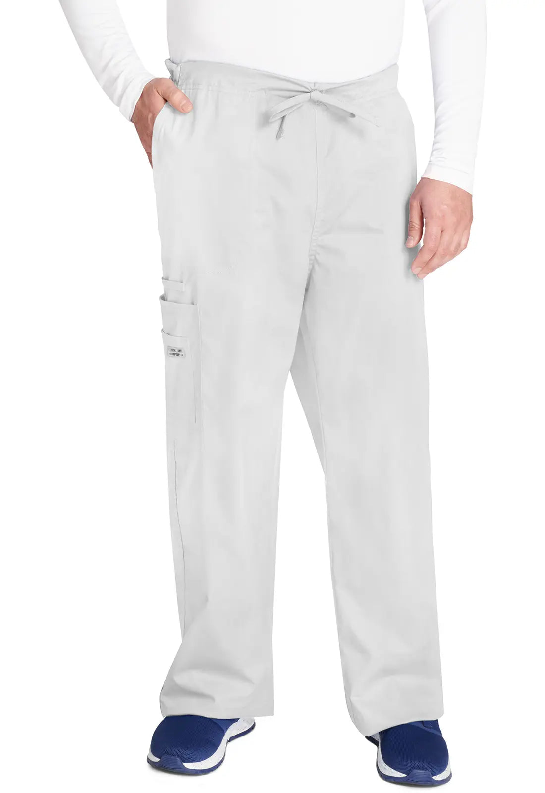 Cherokee Unisex 5-Pocket Drawstring Cargo Pant - White