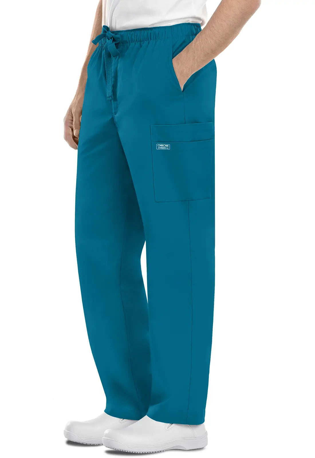 Cherokee Women's Men's Fly Front Cargo Pant - Caribbean Blue