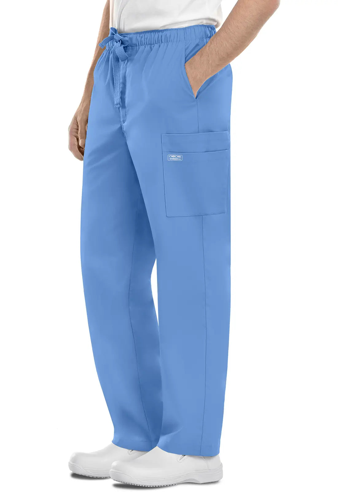 Cherokee Women's Men's Fly Front Cargo Pant - Ceil Blue