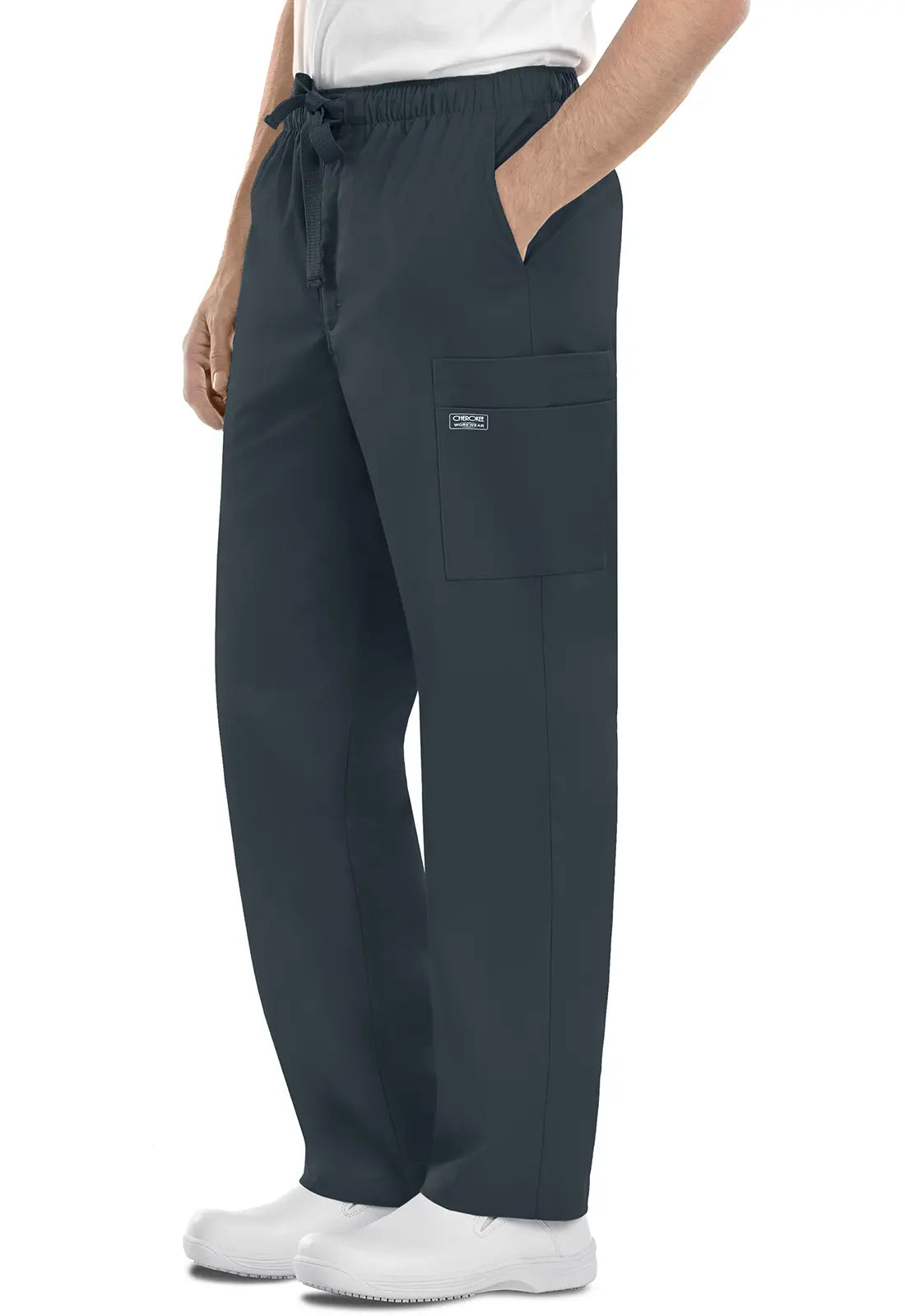 Cherokee Women's Men's Fly Front Cargo Pant - Pewter