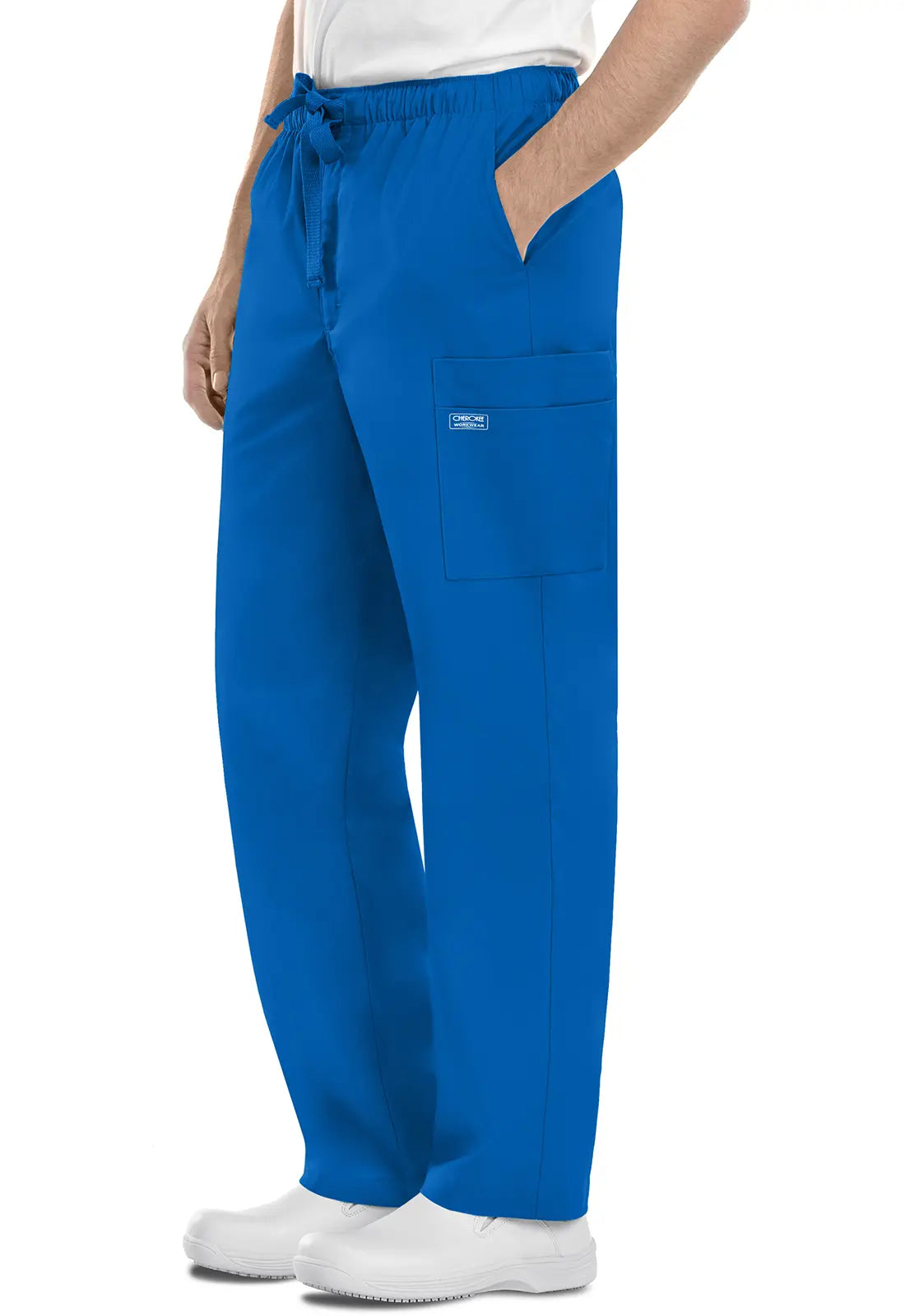 Cherokee Women's Men's Fly Front Cargo Pant - Royal Blue