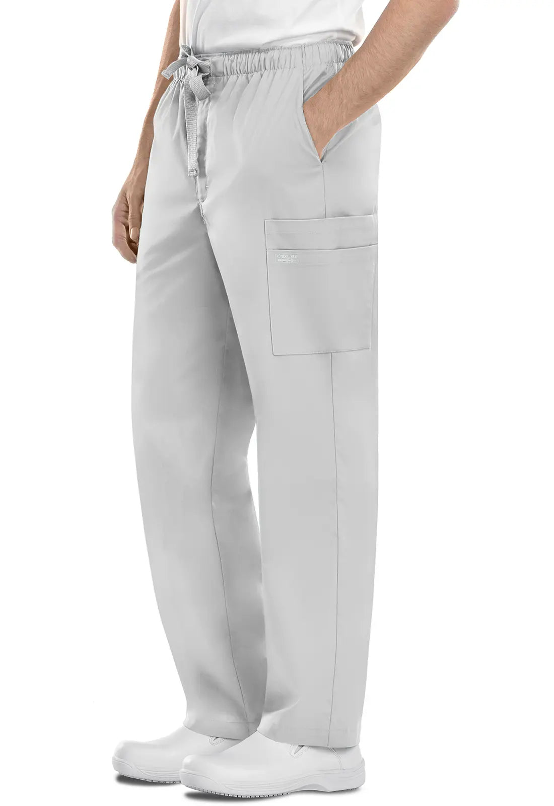 Cherokee Women's Men's Fly Front Cargo Pant - White