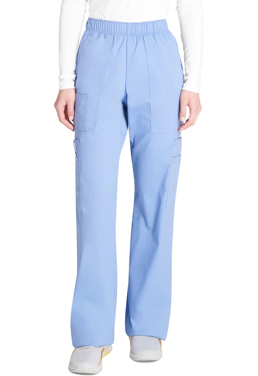 Cherokee Women's Mid Rise Pull-On Cargo Pant - Ceil Blue