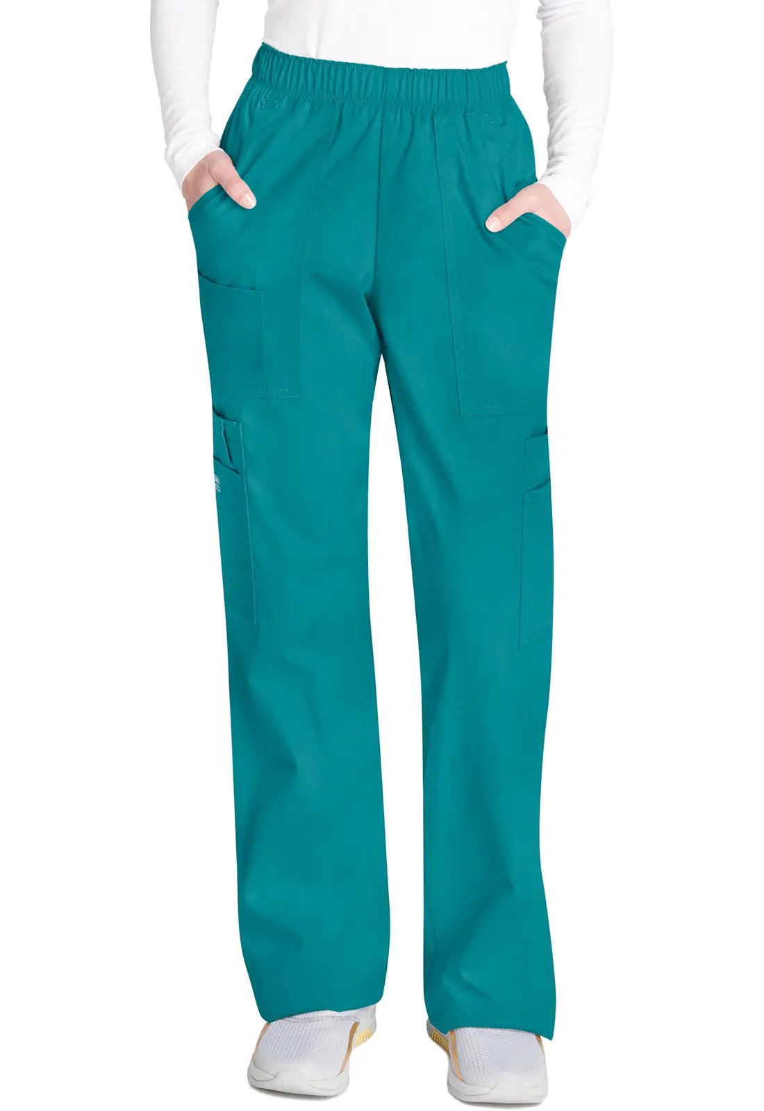 Cherokee Women's Mid Rise Pull-On Cargo Pant - Teal