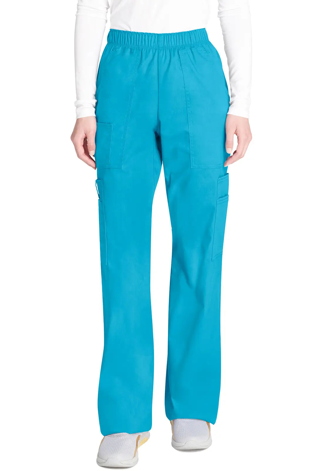 Cherokee Women's Mid Rise Pull-On Cargo Pant - Turquoise