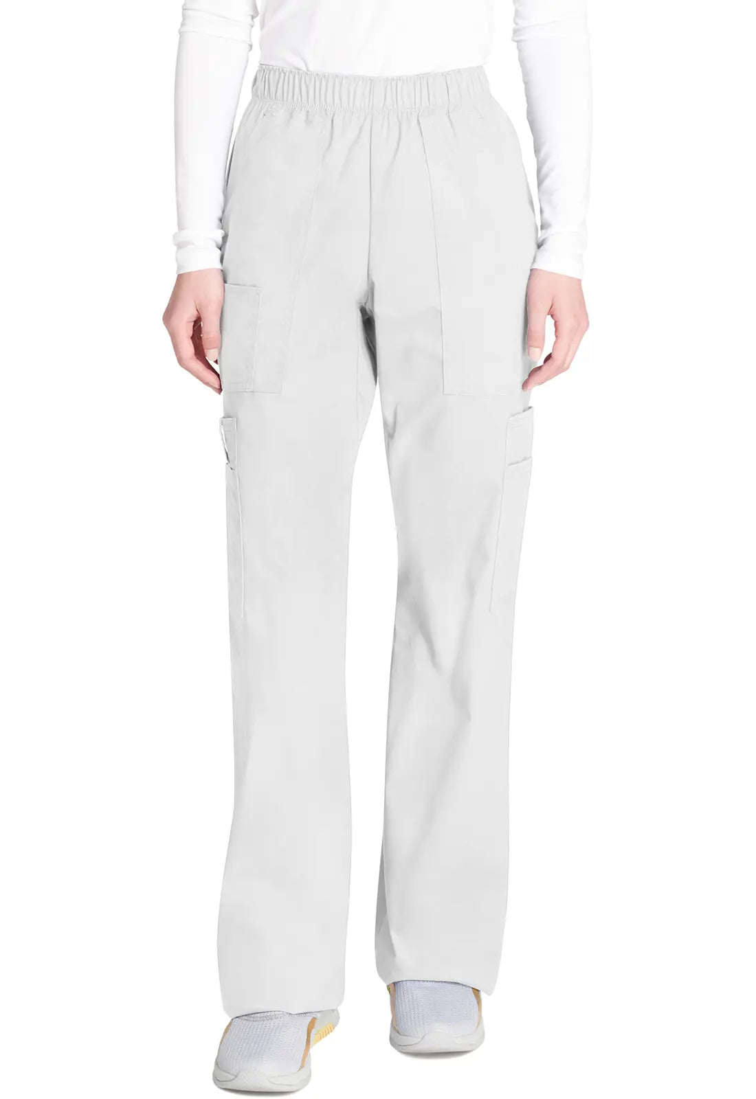 Cherokee Women's Mid Rise Pull-On Cargo Pant - White