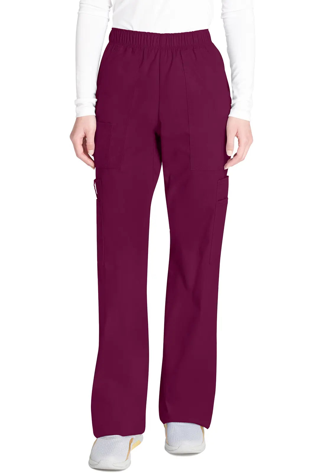 Cherokee Women's Mid Rise Pull-On Cargo Pant - Wine