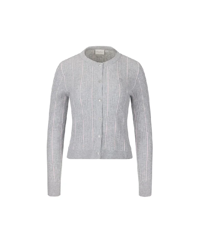 FAIRLIAR Cable Cardigan - Gray