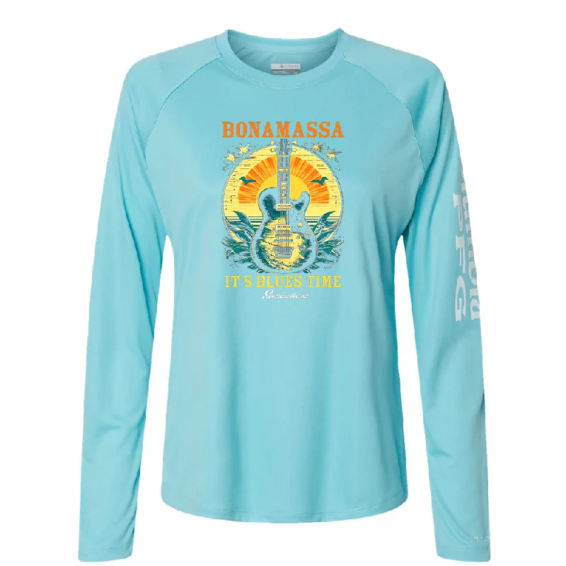 It's Blues Time Somewhere Columbia Tidal Long Sleeve T-Shirt (Women)