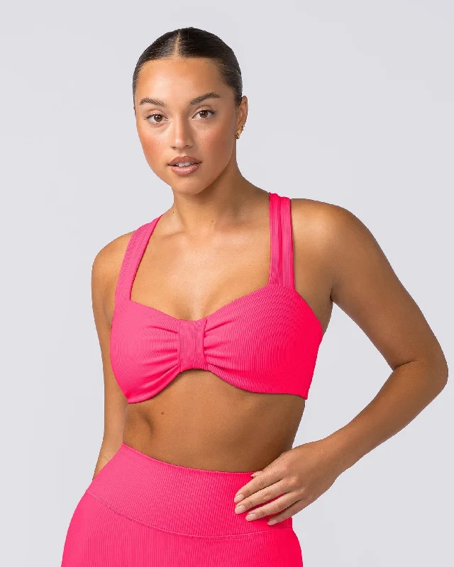 Lush Rib Bralette - Neon Pink