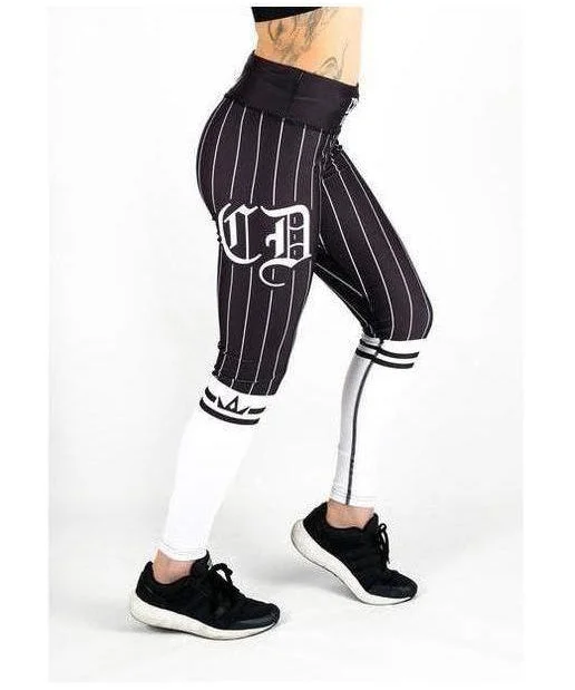 Combat Dollies Baseball Fitness Leggings White/Black