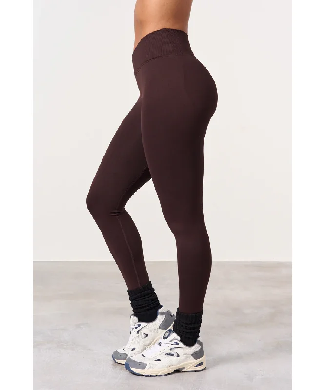 Famme Crossover Scrunch Leggings Brown