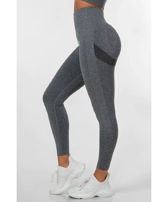 Famme Peach Scrunch Seamless Leggings Dark Grey