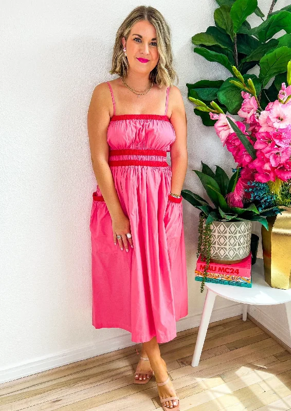 Heart First Midi Dress - Pink