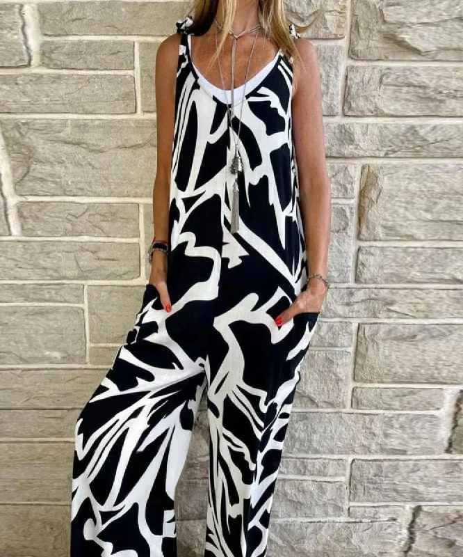 V Neck Sleeveless Commute Lady Jumpsuit