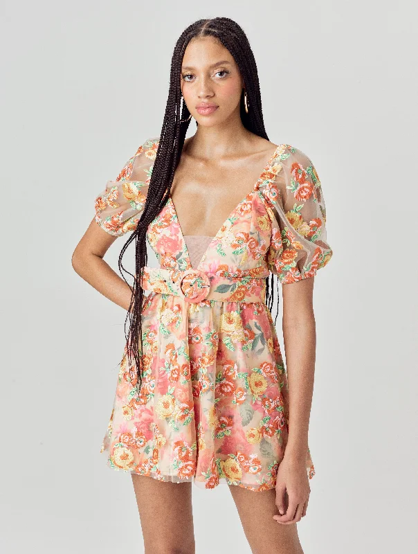 Winnie Embroidered Mini Dress