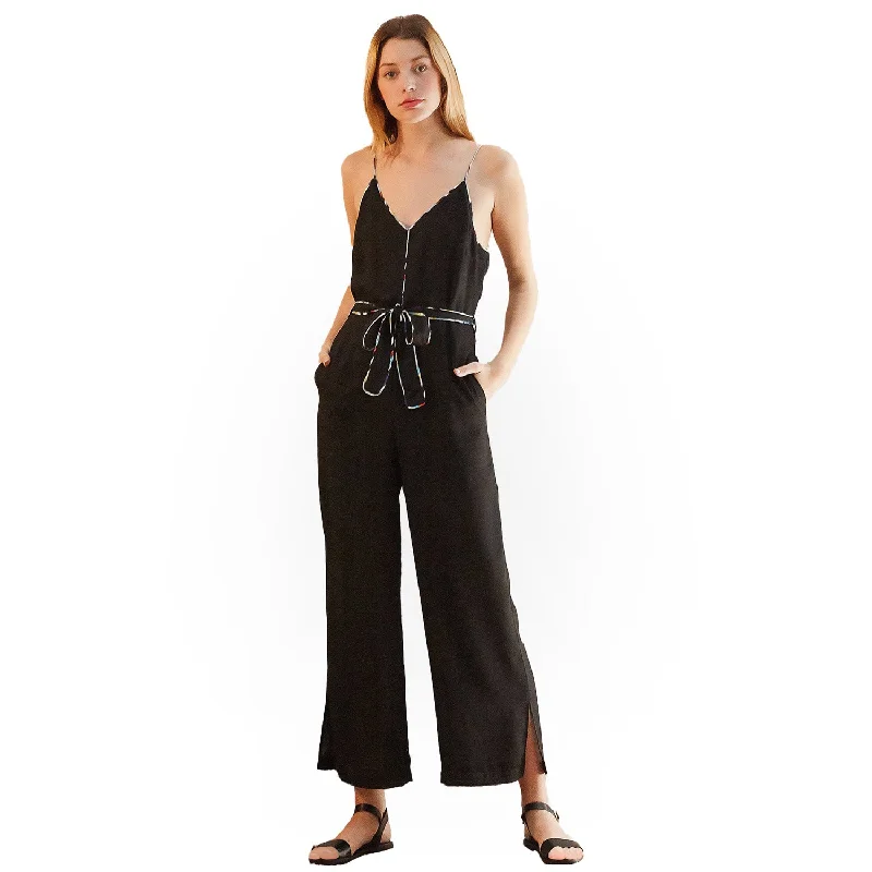 Women's Multi-color Binding Jumpsuit in Black by Shop at Konus